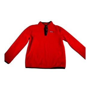 Vineyard Vines Girls' Snap Placket Sherpa Pullover Sweatshirt Sz XL (16) Red